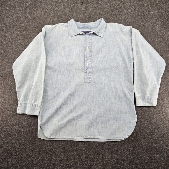 Polo Ralph Lauren Tops - Vintage Polo Ralph Lauren Chambray Shirt Women's 10 Blue Light Wash 90s